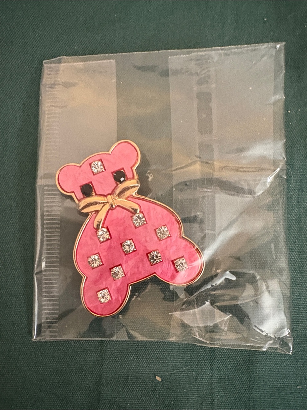 Pink Crystal Teddy Brooch - Women's Fashion Jewelry